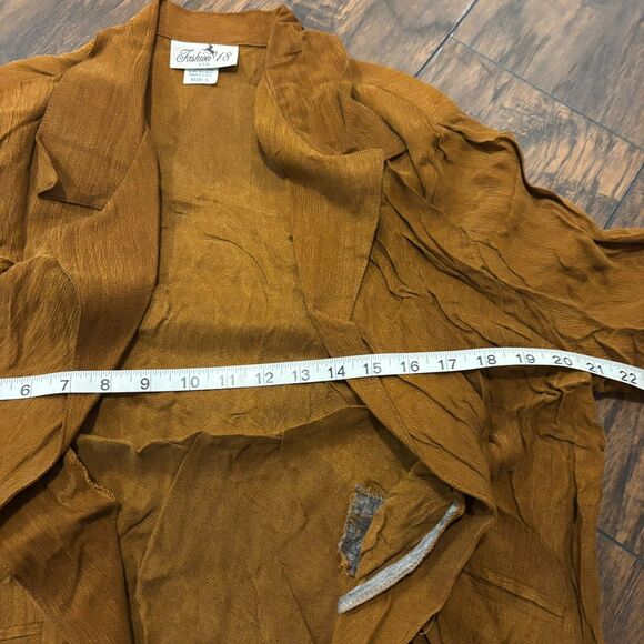 Fashion 18 size Large Neutral Brown Lagenlook Flowy Lightweight Jacket - Picture 6 of 6